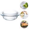 Roasting Pan Oven Tempered Glass Bowl with Lid Microwave Glassware Casserole Heat-resistant Heating White