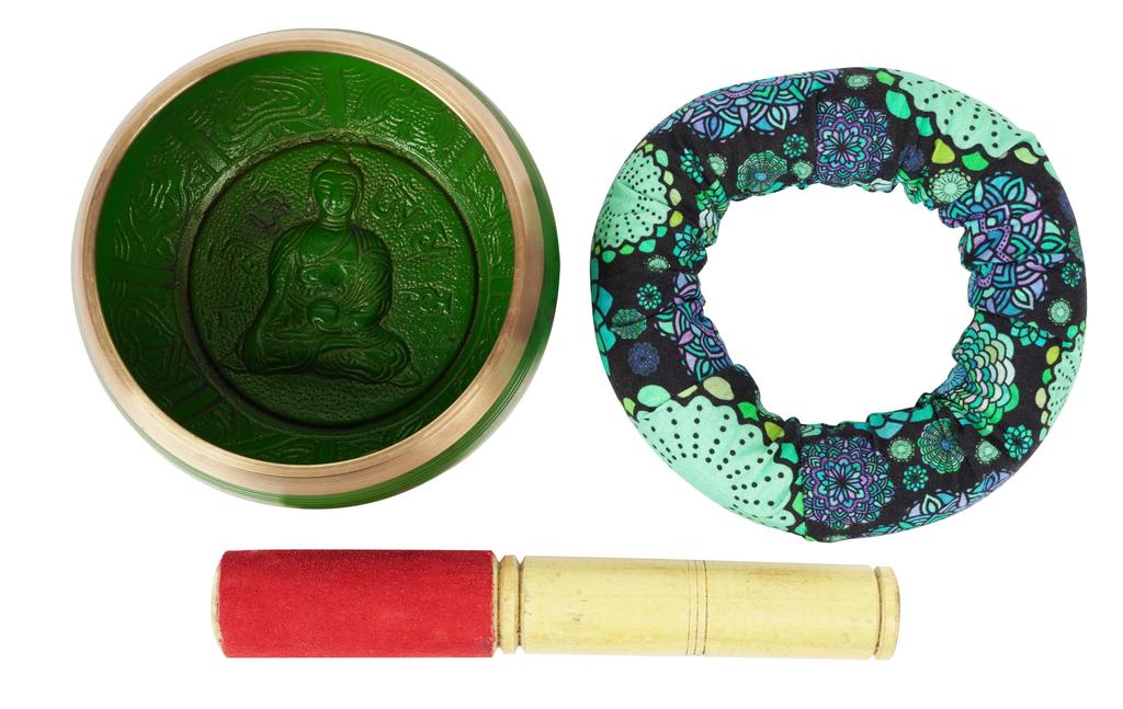 IBA Indianbeautifulart Тибетский музыкальный инструмент поющая чаша для медитации с палкой и подушкой