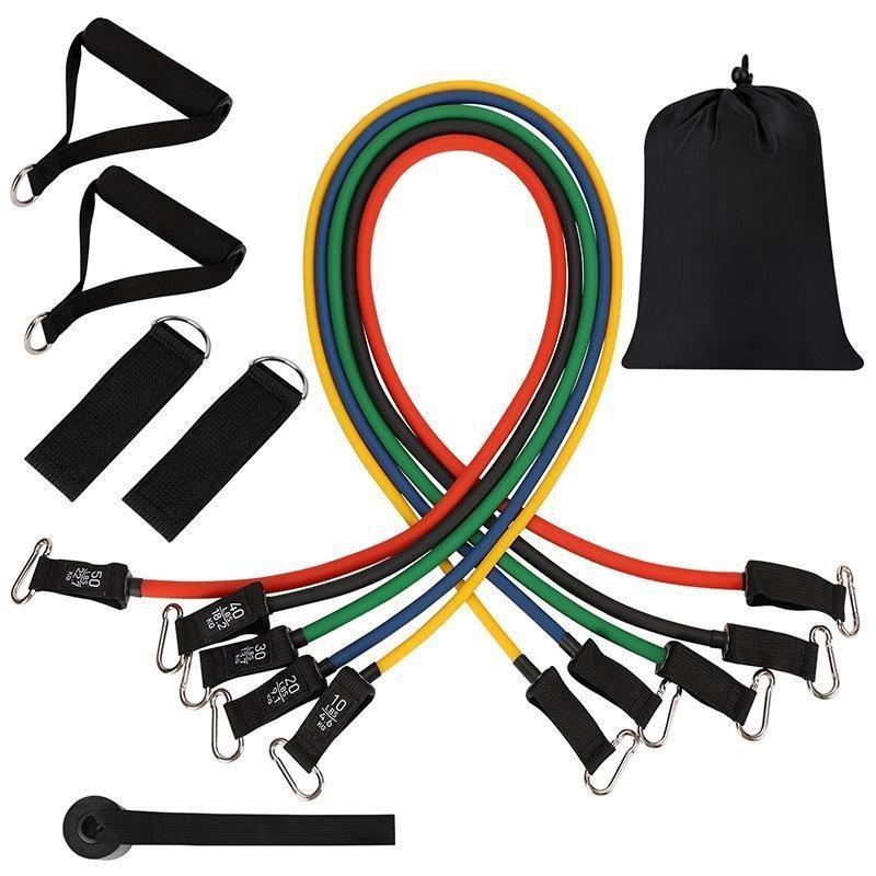 11pcs Resistance Bands Set Bodybuilding Exercise Equipment Fitness Elastic Rope Strength Training Tensioner Workout Expander