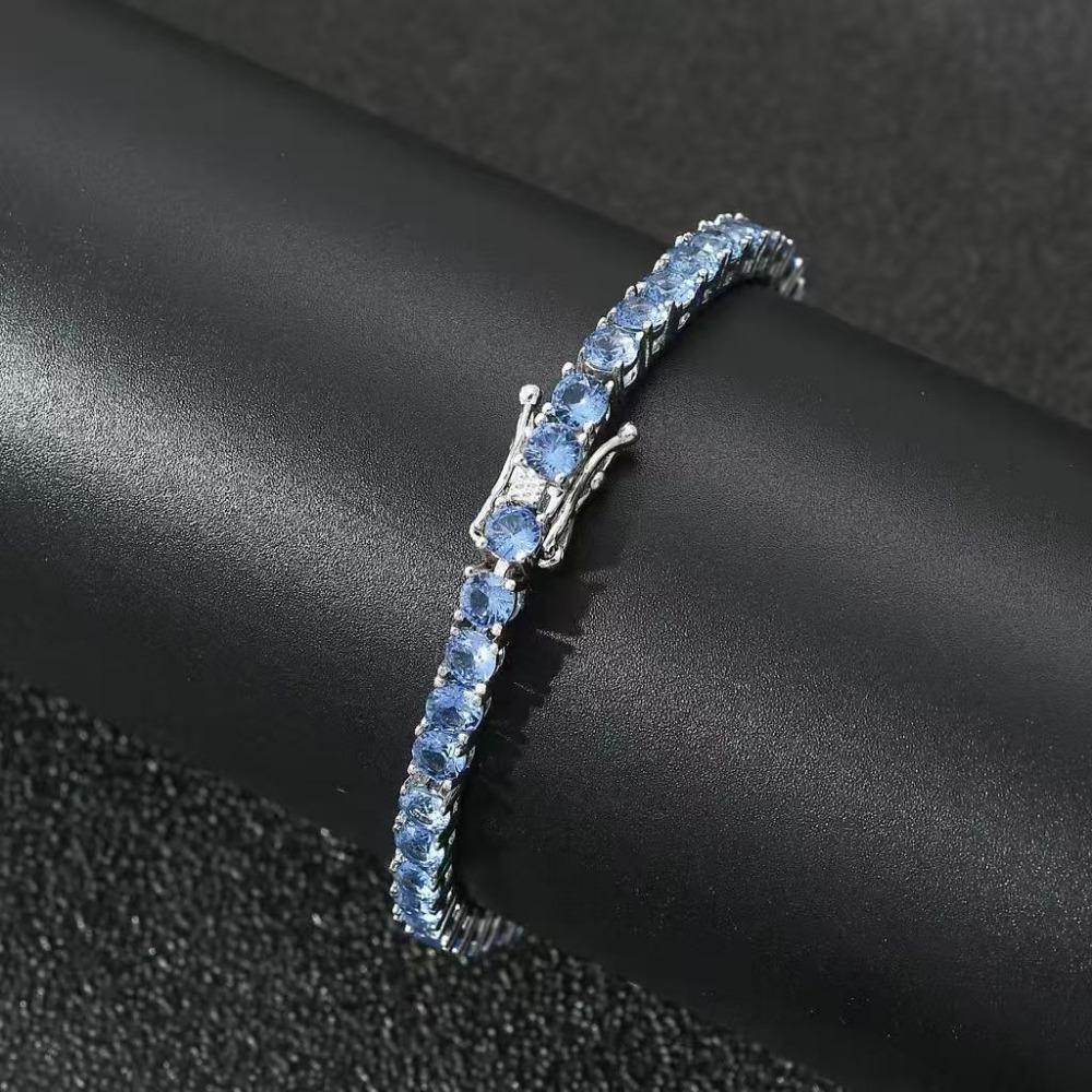 Luxury Colorful Rhinestone Bangle Waterproof Women's Hand Bracelet Zircon Crystal Bracelet Lover