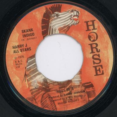 7-дюймовая пластинка HARRY J. ALL STARS Skank Indigo HOSS85 Лошадь 1975 UK Регги Ска Даб Б/у