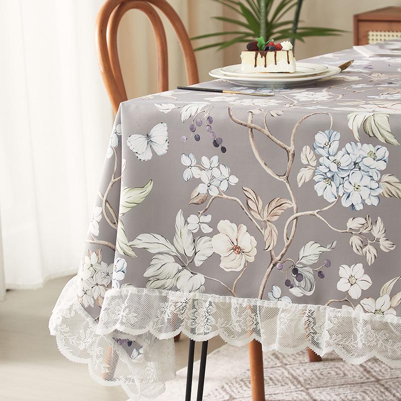 Американский Кантри Ретро Масляная Живопись Кружевной Край Скатерть для Кофейных и Обеденных Столов