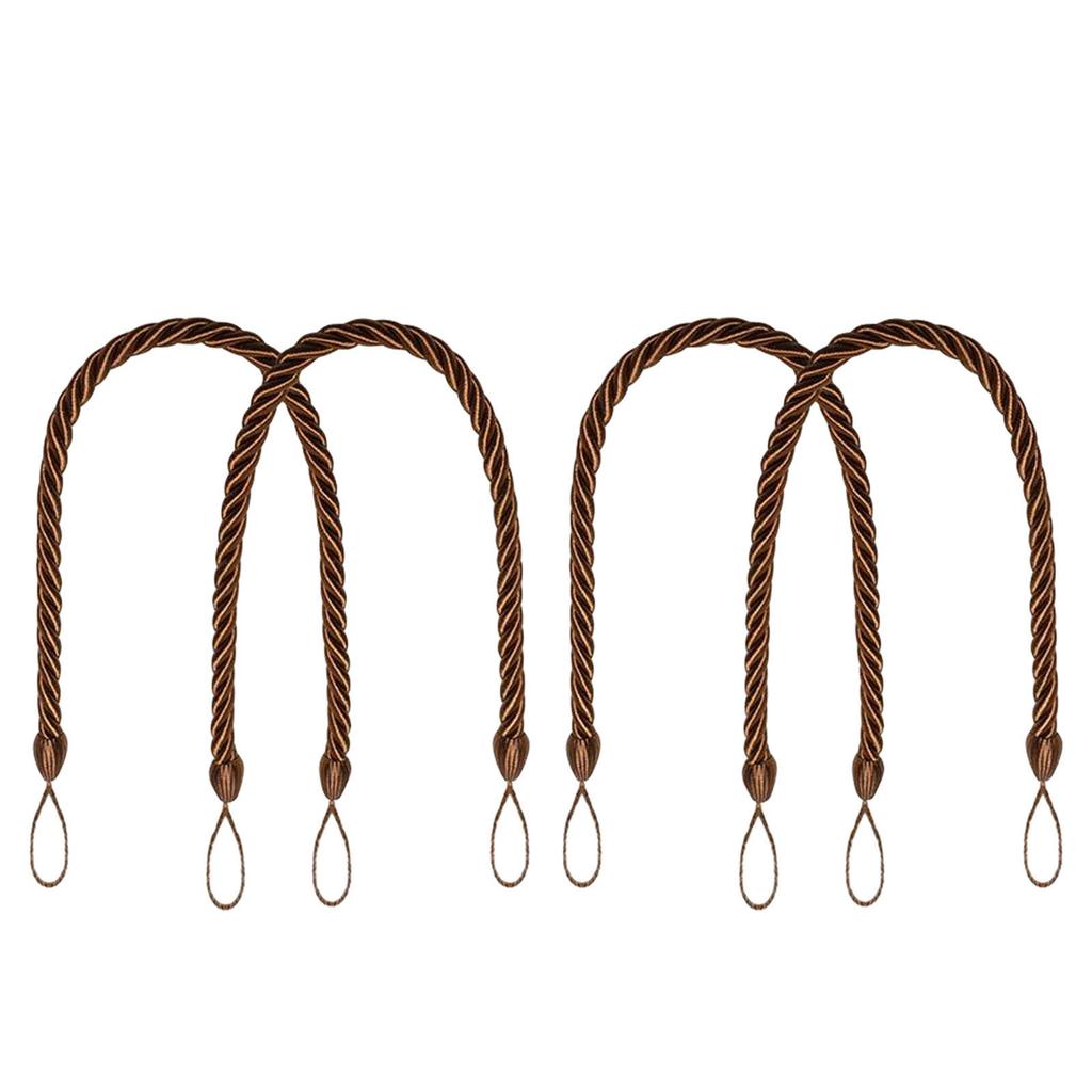 Набор из 4 элегантных подхватов для штор в богемном стиле из хлопковой веревки, мягкие декоративные подхваты ручной работы для домашних или офисных штор