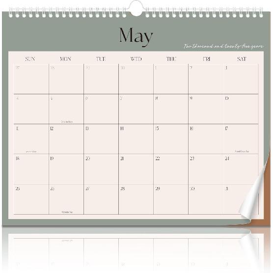 Aesthetic 2026-2027 Wall Calendar - 18 Monthly Calendar from January 2026 to June 2027, 13.7" x 11", Modern Horizontal Wall Hanging Calendar for