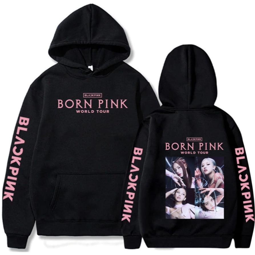 2026 Горячая Распродажа Kpop Blackpink Винтажная Повседневная Толстовка с Принтом Мужская Женская Повседневная Харадзюку Хип-Хоп Панк Оверсайз Толстовка Дышащая и Удобная Одежда