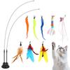 Cat Toy Cat Cat Extendable Fishing Suction Cup Cat Fishing Cat Play Supplies 14-Piece Set Teaser, Toy, Pole, Teaser, Toy, Pole,