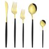 5Pcs Green Gold Dinnerware Cutlery Set Stainless Steel Dinner Flatware Knife Dessert Fork Coffee Spoon Tableware Silverware Set
