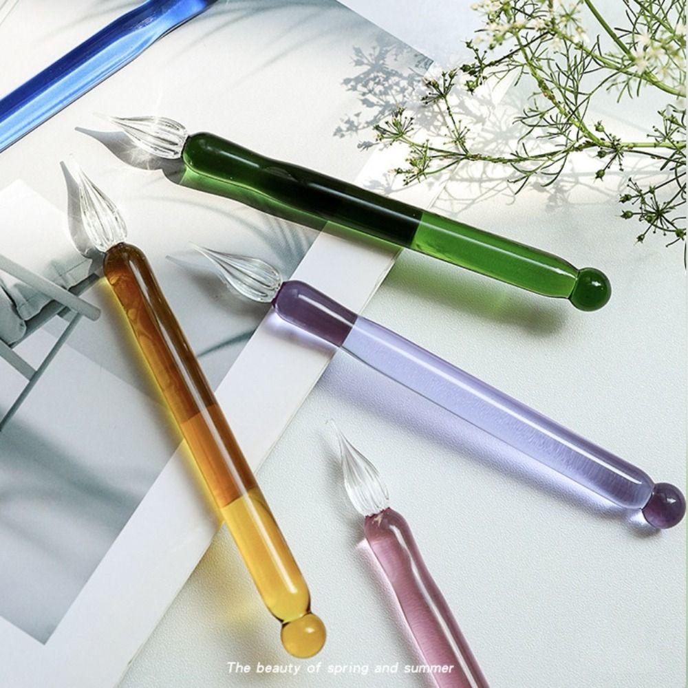 Calligraphy Dipping Pen Transparent Glass Fountain Pen Back To School Glass Dip Pen Art Painting