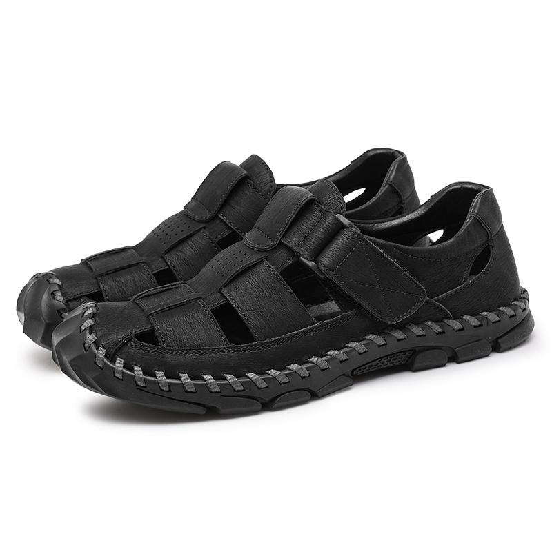 39-48 летние мужские закрытые носки большого размера из натуральной кожи повседневные сандалии для походов на открытом воздухе