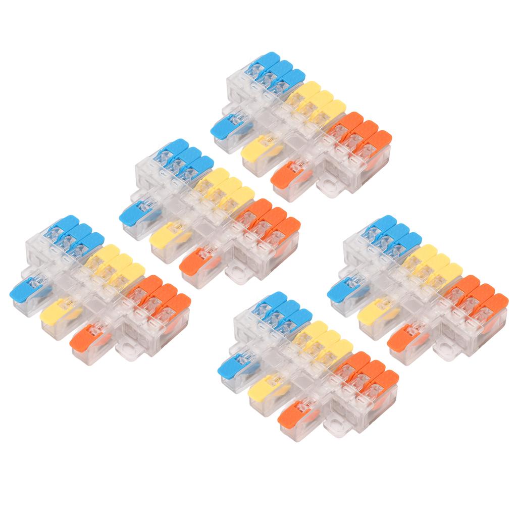 Комплект рычажных клеммных колодок 5 шт. от 3 до 9 Быстрое соединение проводов Кабельный соединитель Вставная клеммная колодка для проводников 41А 450В