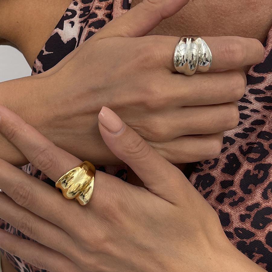 Аксессуары Геометрическое Нерегулярное Открытое Кольцо Индивидуальность Универсальный Модный Набор Колец Кольцо Из Сплава