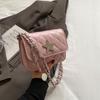 Stylish 2024 Summer Korean Fashion Mini Square Shoulder Bag With Chain Design In Black And Pink