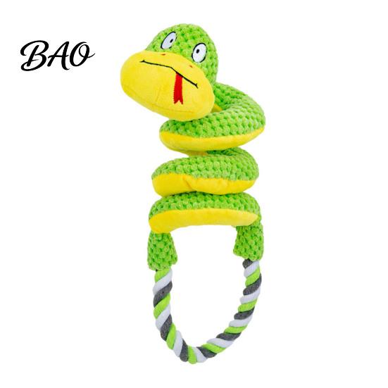 Active Play Dog Accessories Squeaky Toy with Pull Rope, Plush Tug of War Toy, Interactive Toys Spiral Animal for Small Medium Large Dogs Biting Teeth