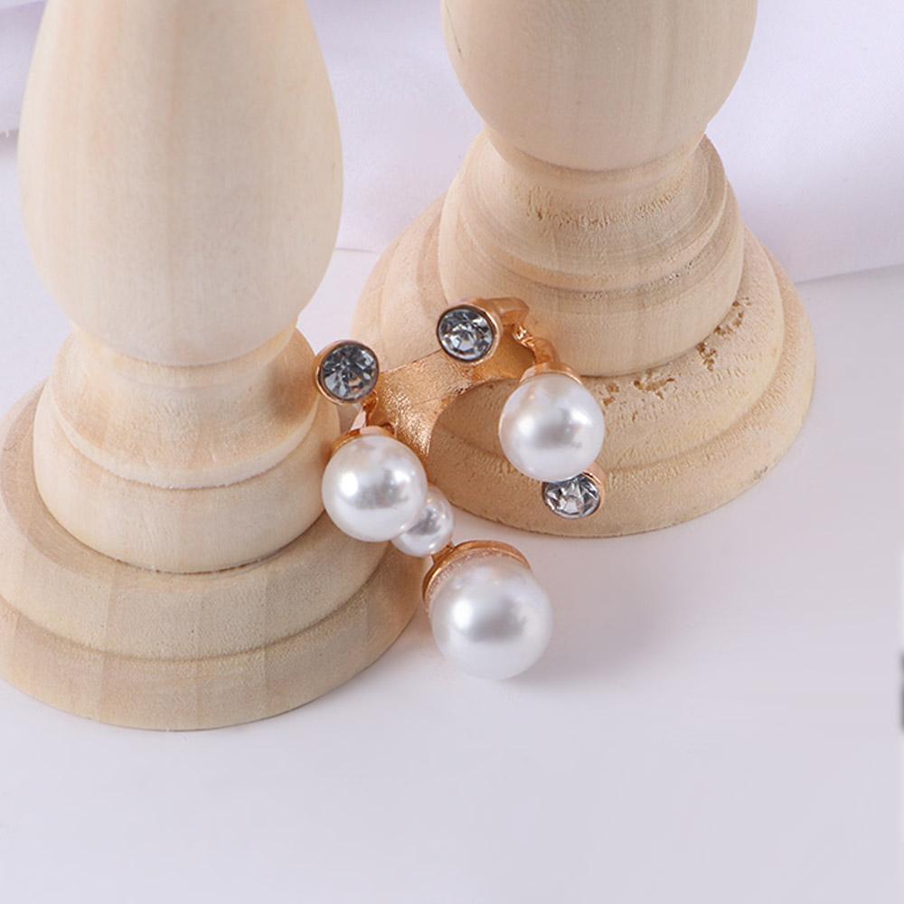 Rhinestone Oversize for Women Irregular Finger Rings Open Rings Shiny Crystal Multi Pearl Rings