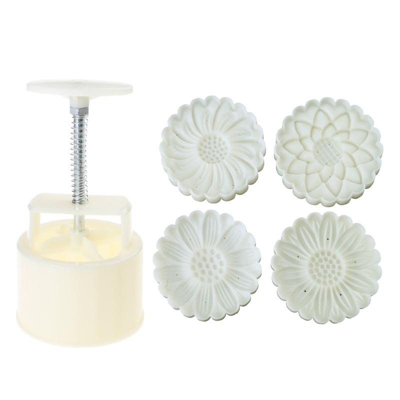 150 г/200 г формы для печенья в форме цветка, форма для лунного кекса, форма для лунного кекса, ручной инструмент под давлением, пластиковый материал, аксессуары для выпечки