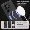 Ударопрочный кожаный чехол для телефона с магнитом для Samsung Galaxy S26 Plus Ultra, невидимая складная крышка с кронштейном Magsafe, вращающимся на 360°