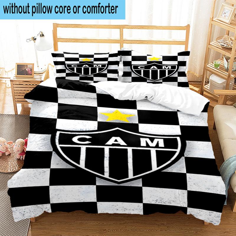 3pcs Clube Atlético Mineiro With Shield Bedding Set Duvet Cover Closure Includes 1 Duvet Cover & 2 Pillowcases Bedding Sets Home Decor Gifts