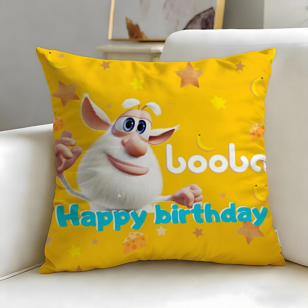 Trendy Bboobaew Cushion Cover Soft  EasyWash Pillow Case  Versatile for Couch Bed Travel and Office