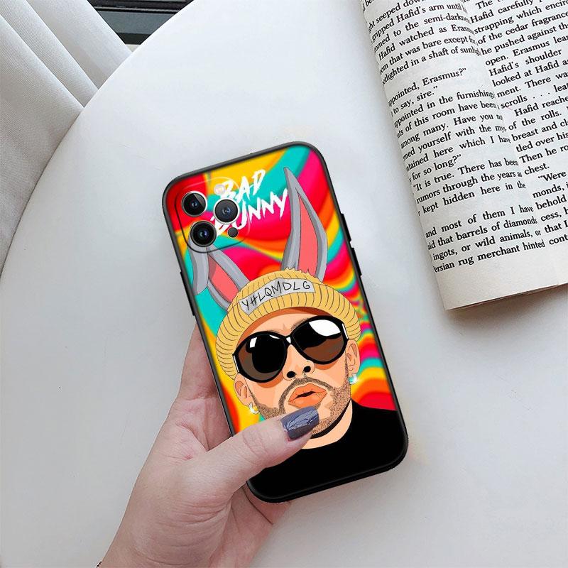 Чехол-обложка премиум-класса Bad Bunny для iPhone 16 15 14 13 Pro Max Plus Mini