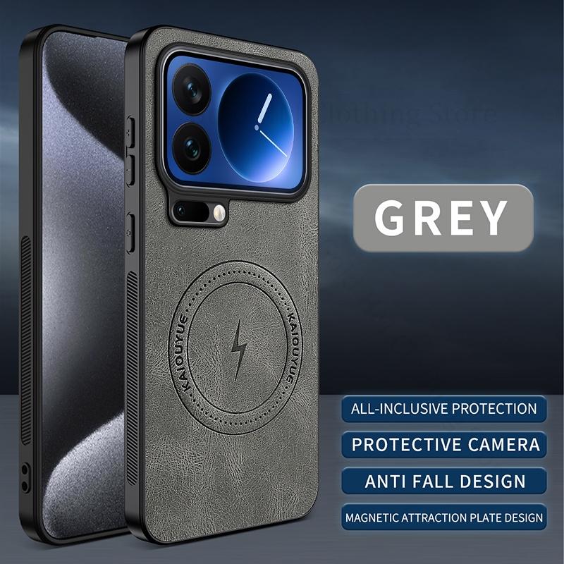 Чехол из мягкого ТПУ с амортизирующим бампером из искусственной кожи для Xiaomi 17 Pro Max, магнитный чехол Magsafing для телефона для Xiaomi 14T Pro mi 17 Pro Fundas