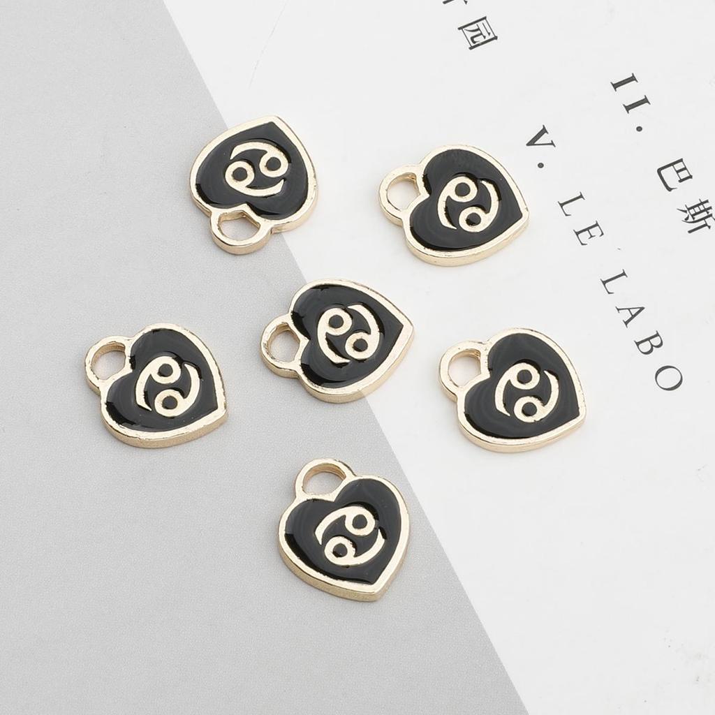 10/12 шт. 12*14 мм 12 созвездий сердце любви падает масляный сплав аксессуары для изготовления ювелирных изделий DIY ожерелье браслет серьги