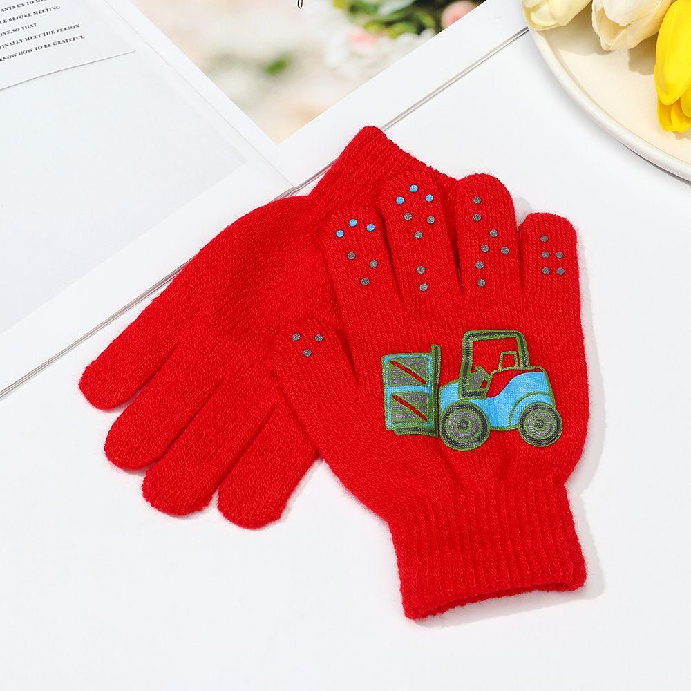 Baby Boys Girls Soft Non-slip Cute Cartoon Kids Gloves Thick Warm Knitted Mittens