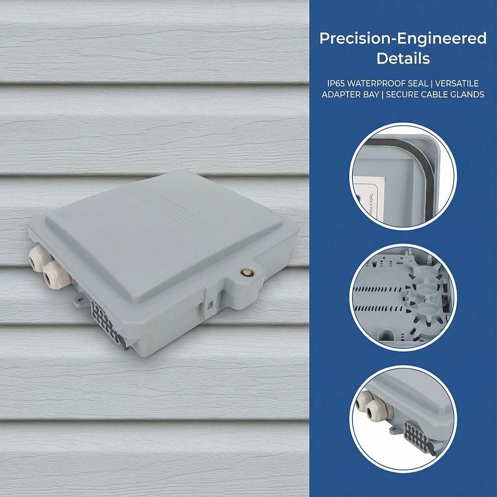 12 Core Fiber Optical Terminal Box Waterproof Distribution Enclosure Telecommunication Networks