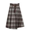 Женская шерстяная клетчатая юбка в стиле ретро с высокой талией — облегающая, средней длины, коллекция осень/зима 2024 г.