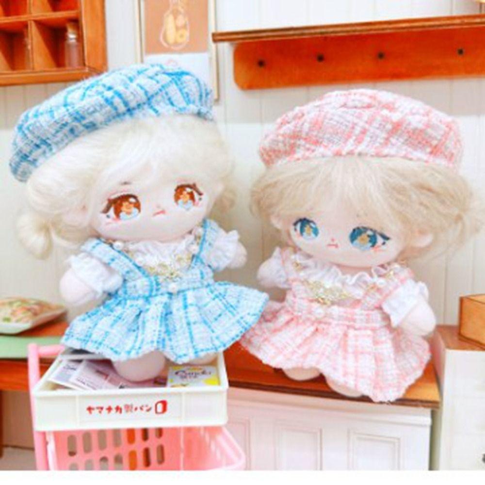 Cute Doll Lovely Clothes With Beret Hat Accessories 2 Colors Princess Dress Accessories 10cm Cotton Doll/EXO Idol Dolls