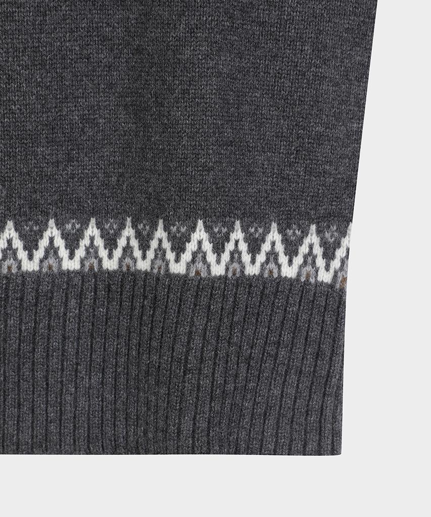 BROOKS BROTHERS Alpaca Fair Isle Turtleneck Sweater (Grey) (Bbwuwm3752Wew)