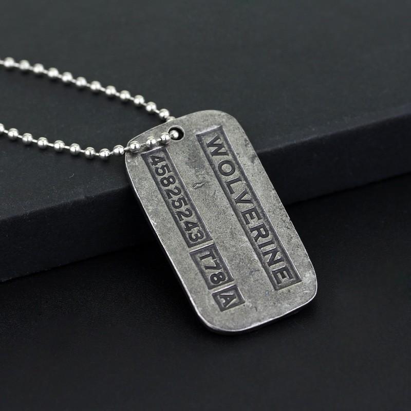 Movie X-Men Wolverine Military Card Necklace Pendant Fashion Superhero Logan Howlett Cosplay Periphery Necklaces