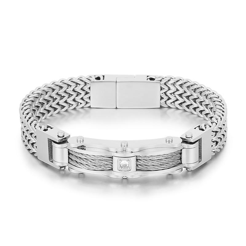 New Trendy High Quality 19/21/23cm Stainless Steel Bracelet for Men