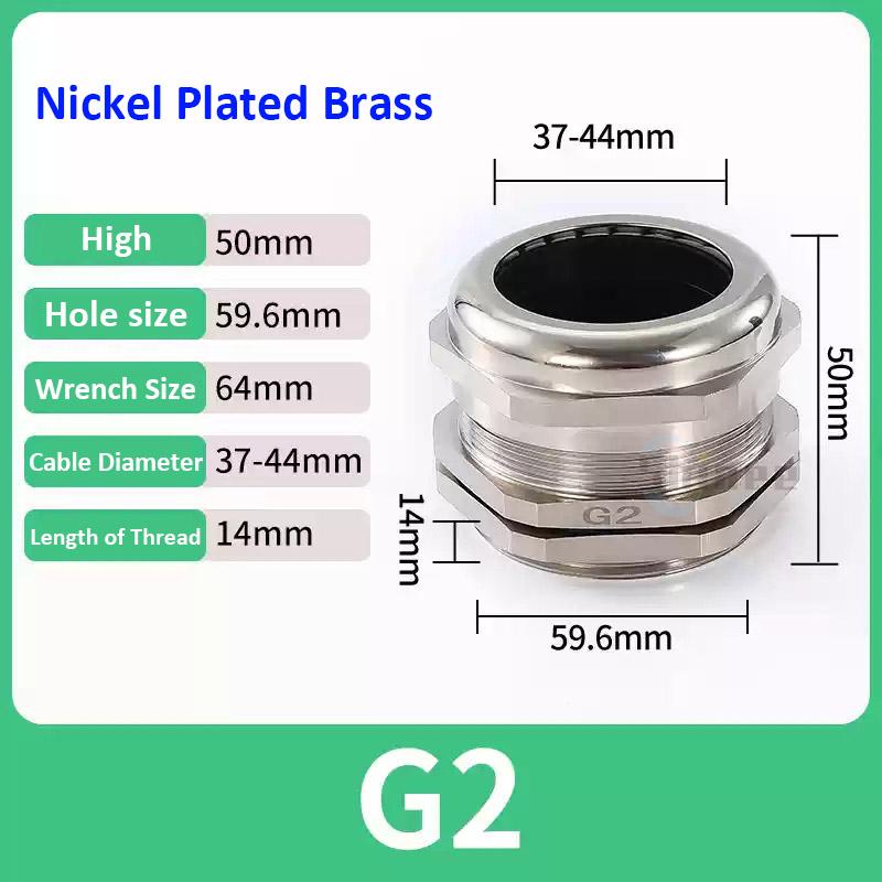Waterproof Cable Gland IP68 Nickel Plated Brass 1/4" 3/8"1/2" 3/4" 1" 2" 3" BSPP/NPT Male Thraed For 3-6.5mm 4-8mm Cable Joint