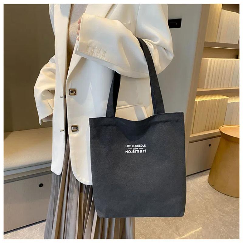 Женская холщовая сумка-тоут, повседневная на плечо, для работы, большая вместимость, с ручками, многофункциональная, большая хозяйственная сумка