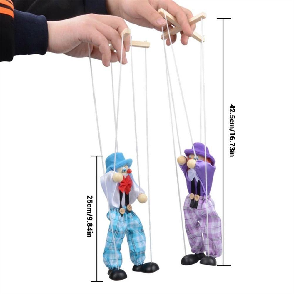 Wooden Children Gifts Joint Activity Colorful Puppet Clown Pull String Puppet Puppet Handcraft Toy