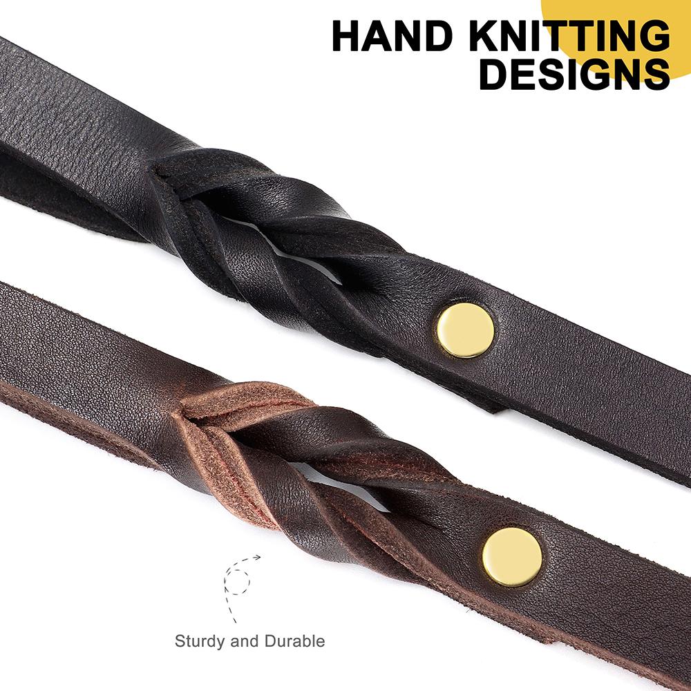 180 см Поводок для собак из натуральной кожи, прочный кожаный плетеный поводок для собак, длинный для дрессировки домашних животных, предотвращает укусы для средних и больших собак