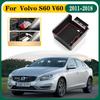 Автомобильный ящик для хранения для Volvo S60 Аксессуары V60 2011~2018 2015 2016 2017 Автомобильный подлокотник Сумка-органайзер для хранения Аксессуары Ящик подлокотника