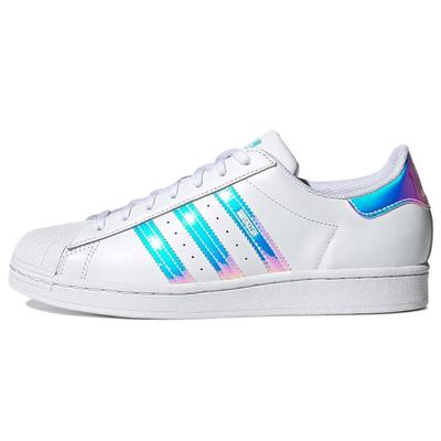 Белые переливающиеся кроссовки унисекс Superstar Cloud-White Pulse-Aqua Pink-Tint GX3386