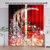 Мультфильм Санта-Клаус Рождественская елка красное золото оконные шторы для детей Спальня Гостиная Ванная комната Кухня Дверь Холл Домашний декор
