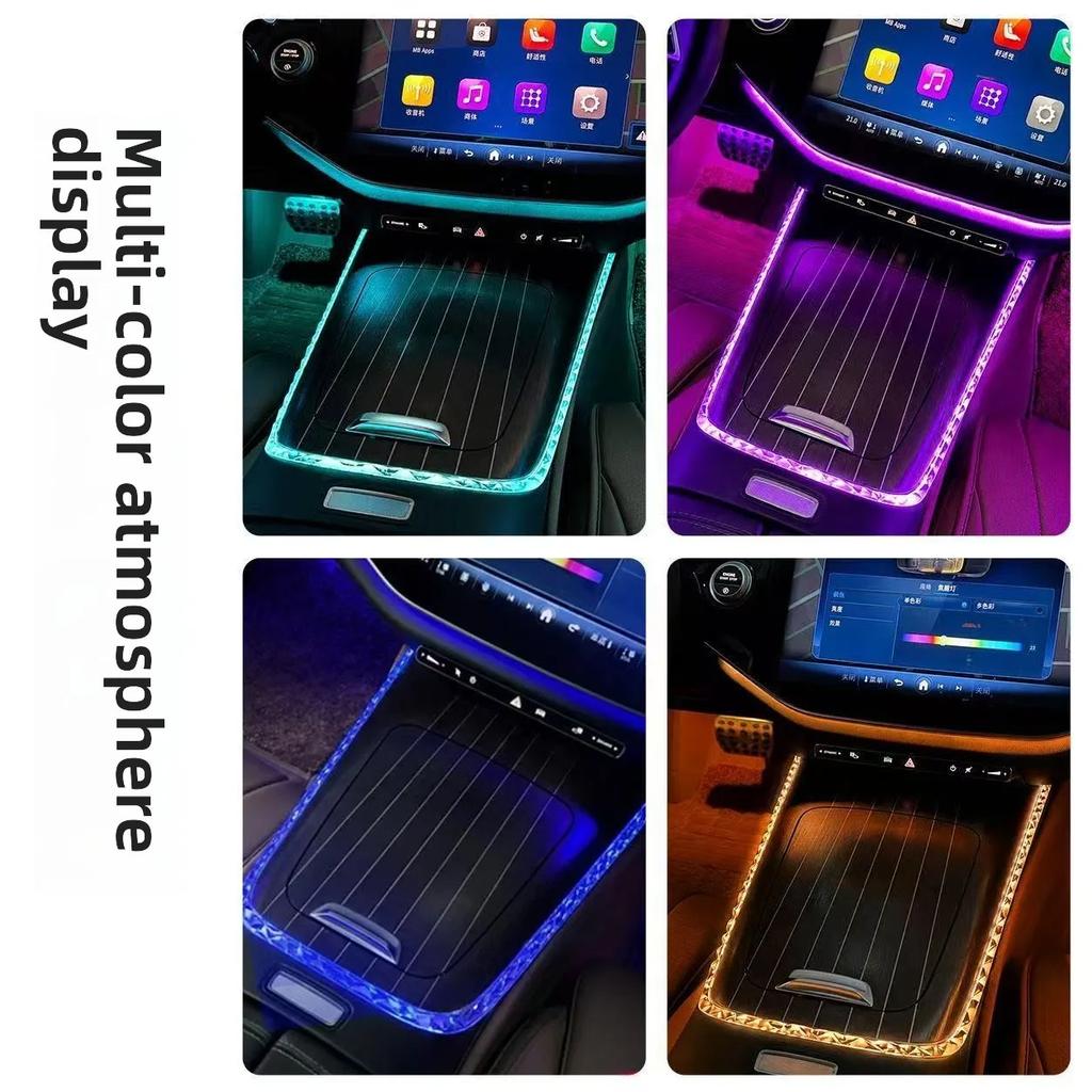 For Mercedes-Benz W214 E-Class Central Control Edge Crystal Light Frame E300 E260 Ambient Light Decorative Frame 2024-2026