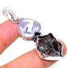 Natural Smoky Topaz, Rubillite Gemstone 925 Sterling Silver Pendant 2.17" u4B92