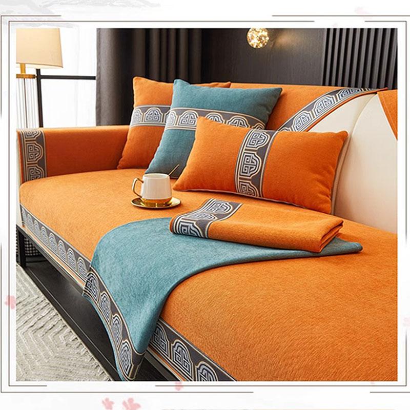 Шенилловый чехол на диван для всех сезонов, украшение гостиной, нескользящий чехол на сиденье дивана, накидка на диван, пылезащитное, прочное диванное полотенце