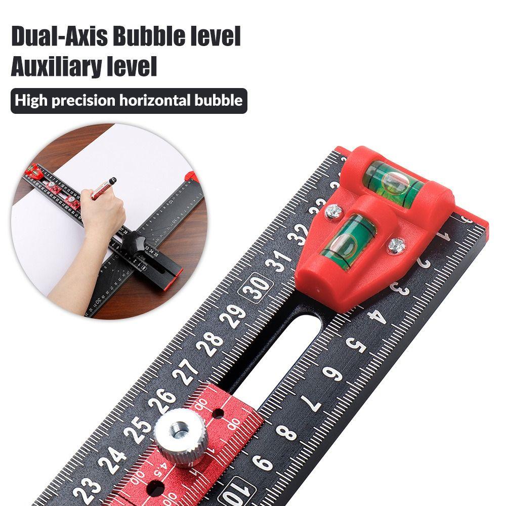 T-Square Ruler Woodworking Tools 2in1 Cabinet Hardware Jig Drill Locator Home Renovation