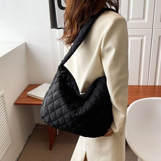 Сумка через плечо Cloud Lattice на молнии, однотонная, стеганая, повседневная сумка-тоут для улицы, путешествий, офиса, вечеринки