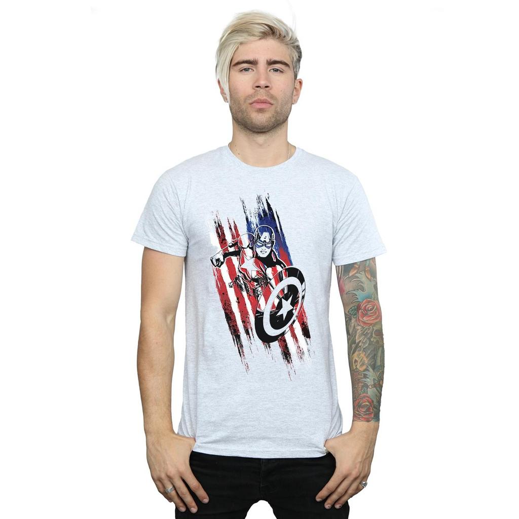 Marvel Mens Avengers Captain America Streaks T-Shirt