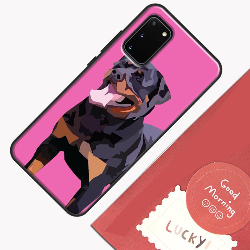 Cute Rottweiler Dog Phone Case For Samsung Galaxy S25 S26 Ultra S20 S21 S22 S23 S24 Plus S9 S10 S25 FE Cover Shell