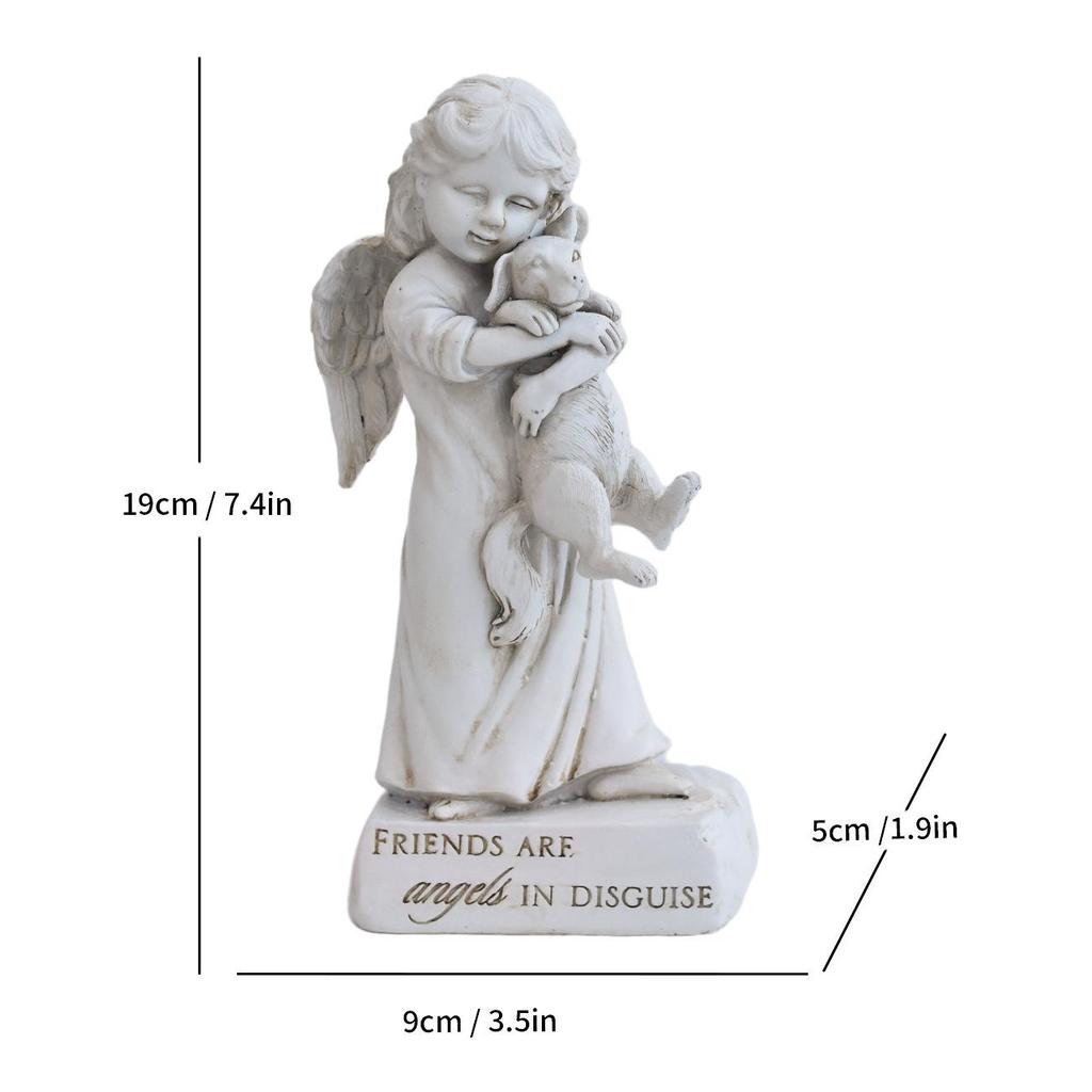 Антикварная состаренная фигурка ангела из смолы для декора дома или офиса