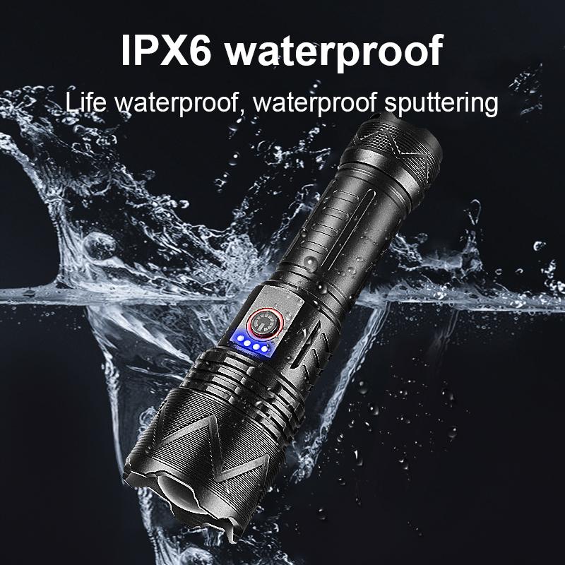 Мощный фонарик, супер яркий фонарик XHP70, масштабируемый фонарик, уличный фонарь для кемпинга
