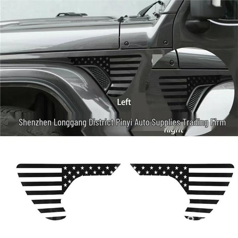 Наклейка на боковое вентиляционное отверстие с флагом США для Jeep Wrangler JL (2018-2021 гг.) и Гладиатор