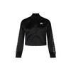 Air Track Jacket Satin Embroidered Short Casual Women Jacket Black BV4780-010